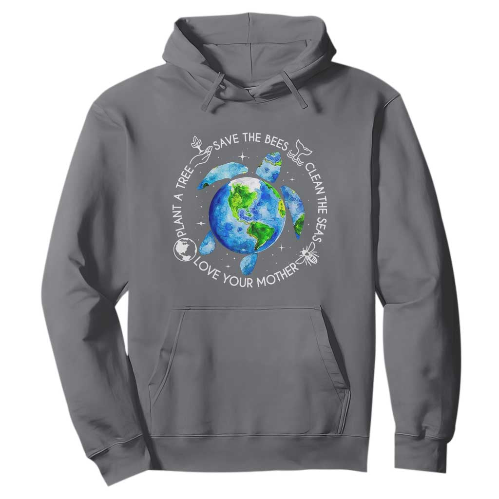 Earth Day Sea Turtle Hoodie Save Bees Plant Trees Clean Seas Environmentalist