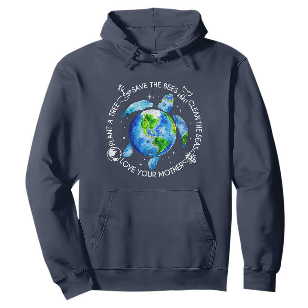 Earth Day Sea Turtle Hoodie Save Bees Plant Trees Clean Seas Environmentalist