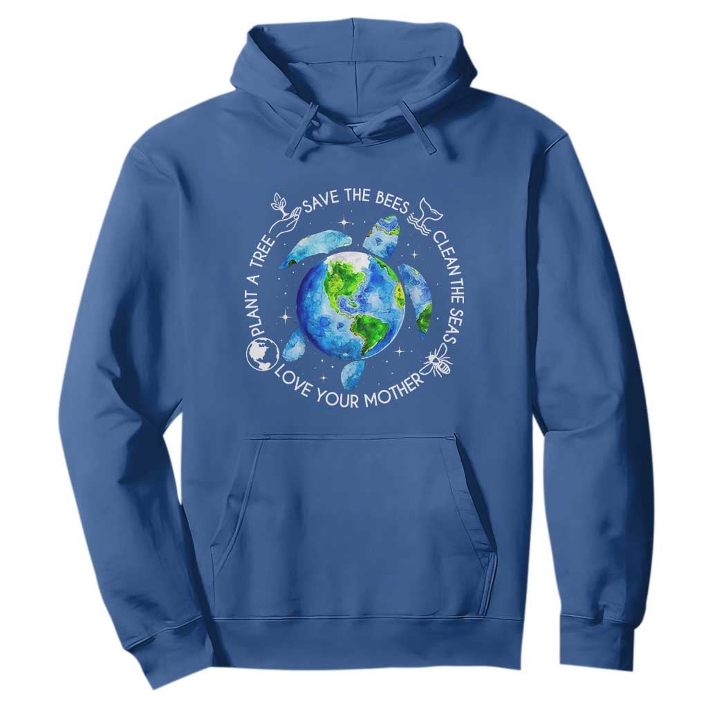 Earth Day Sea Turtle Hoodie Save Bees Plant Trees Clean Seas Environmentalist