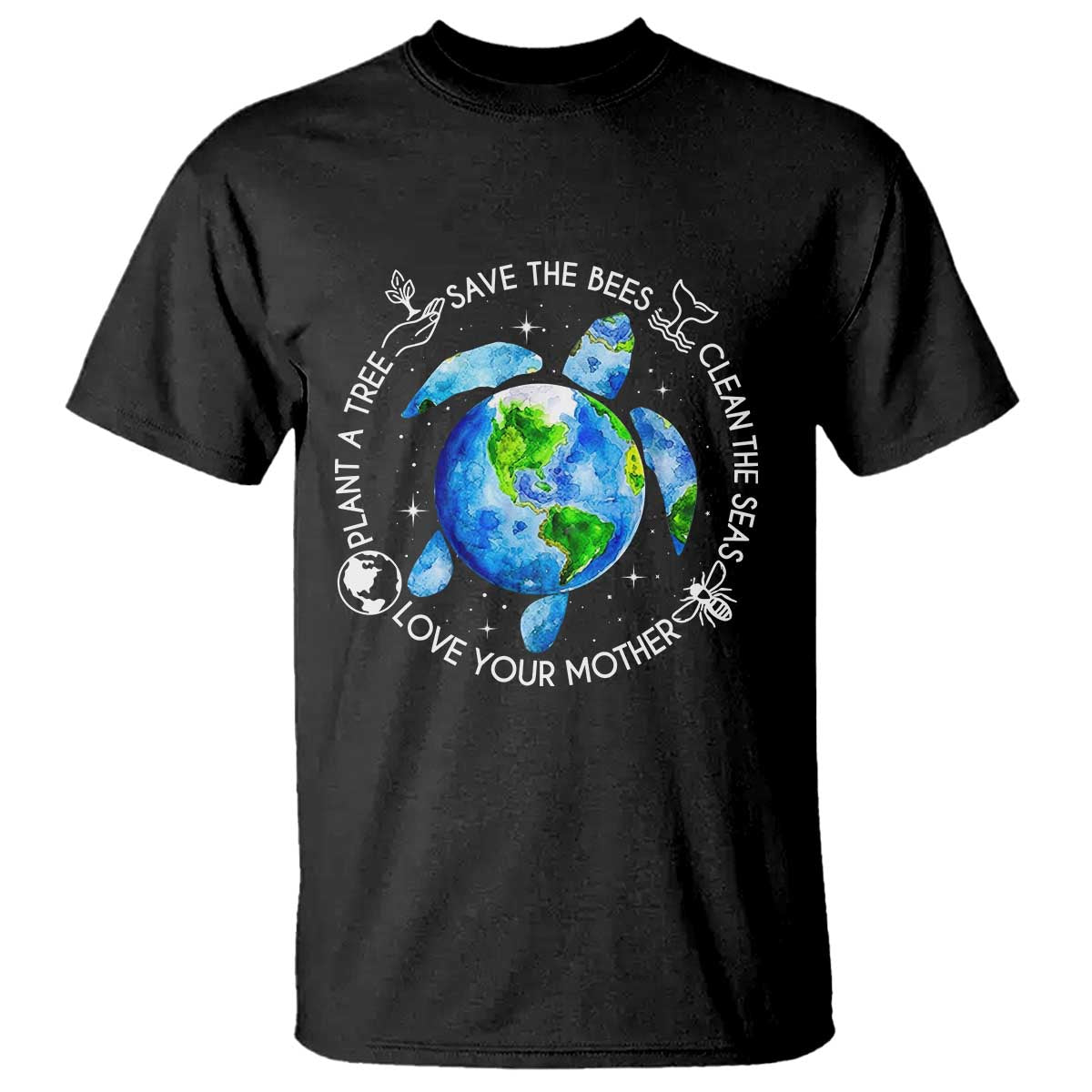 Earth Day Sea Turtle T Shirt Save Bees Plant Trees Clean Seas Environmentalist