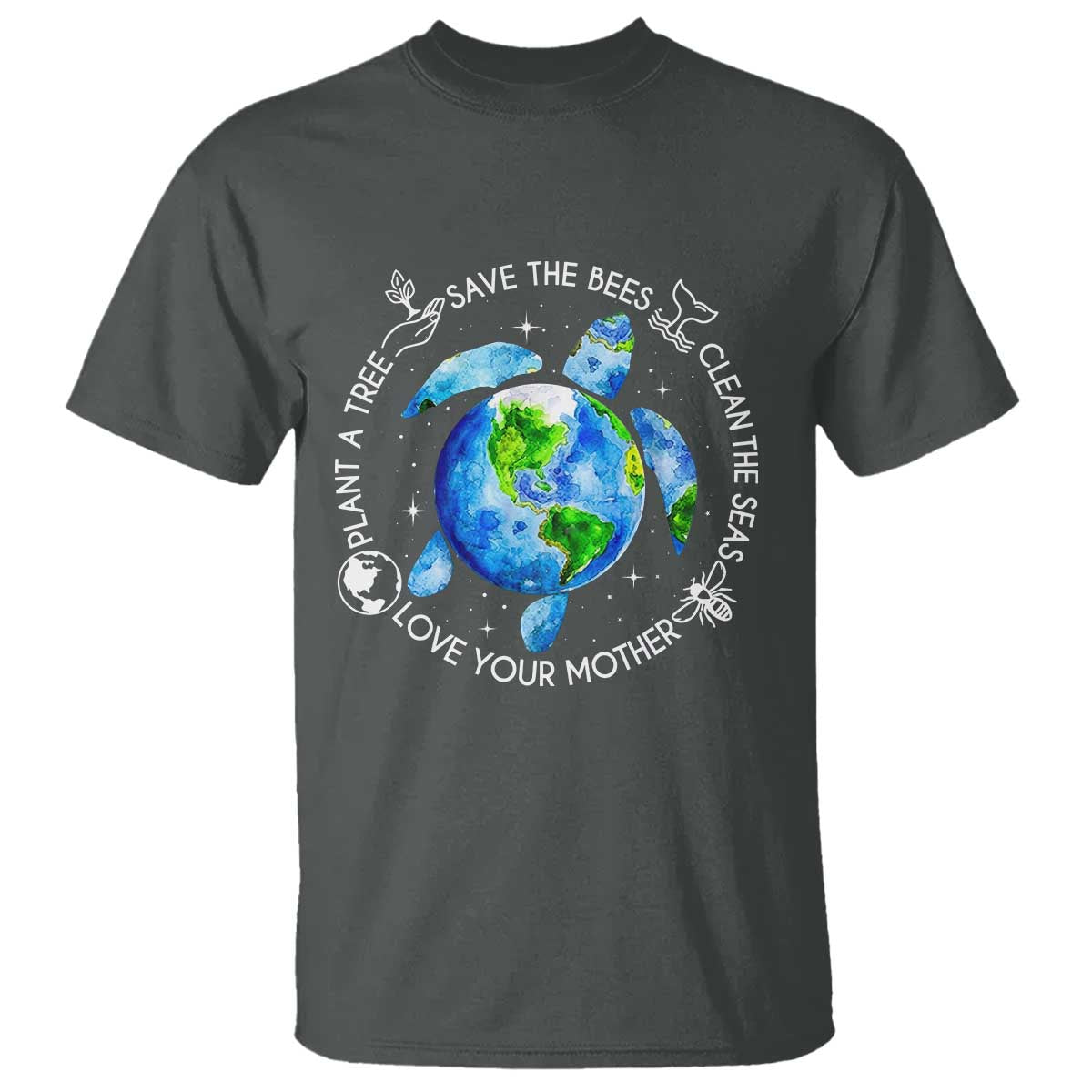 Earth Day Sea Turtle T Shirt Save Bees Plant Trees Clean Seas Environmentalist