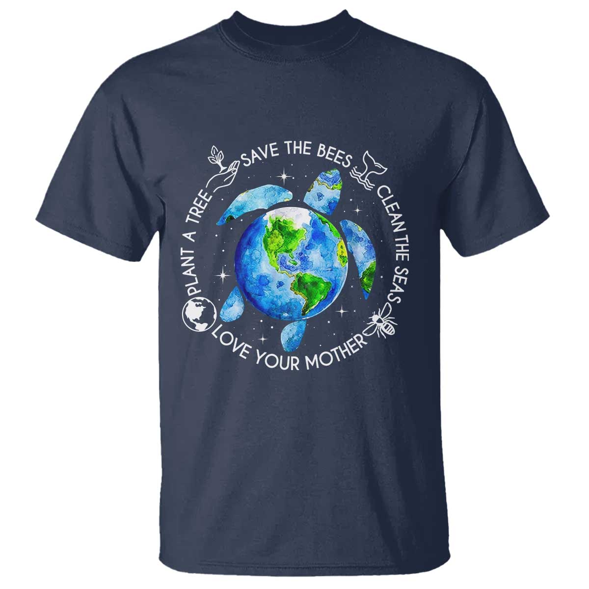 Earth Day Sea Turtle T Shirt Save Bees Plant Trees Clean Seas Environmentalist