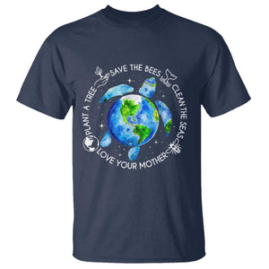 Earth Day Sea Turtle T Shirt Save Bees Plant Trees Clean Seas Environmentalist