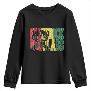 Frederick Douglass Youth Sweatshirt Pan African Flag Black History Month - African Pride