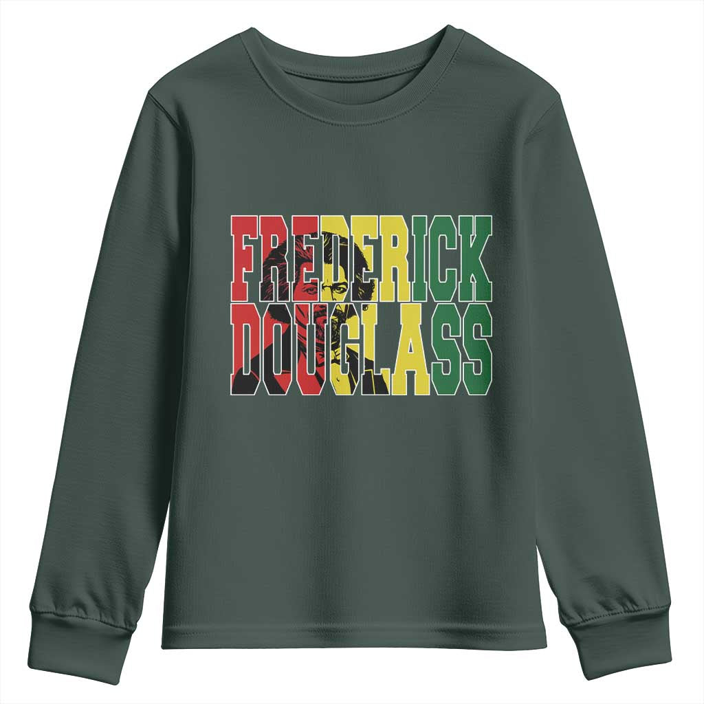 Frederick Douglass Youth Sweatshirt Pan African Flag Black History Month - African Pride