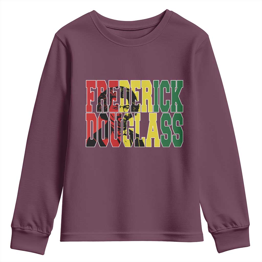 Frederick Douglass Youth Sweatshirt Pan African Flag Black History Month - African Pride