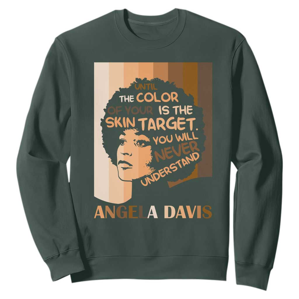 Angela Davis Inspirational Quote Sweatshirt Black Pride Melanin - African Pride