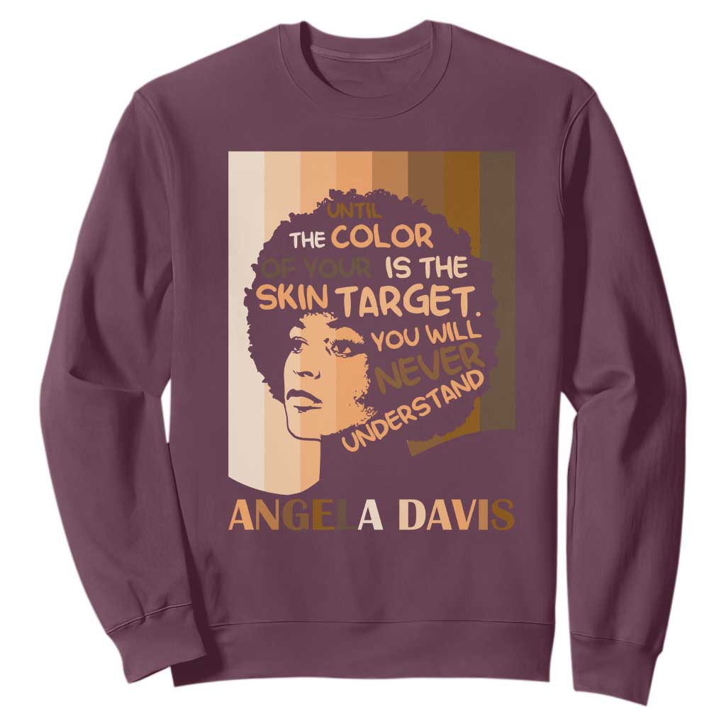 Angela Davis Inspirational Quote Sweatshirt Black Pride Melanin - African Pride