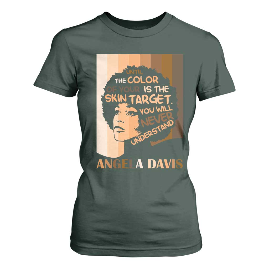 Angela Davis Inspirational Quote T Shirt For Women Black Pride Melanin - African Pride