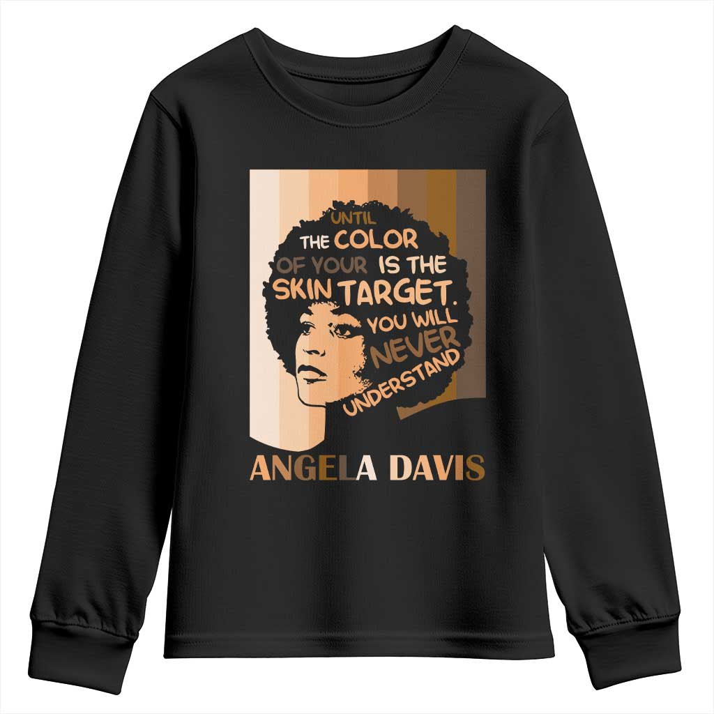 Angela Davis Inspirational Quote Youth Sweatshirt Black Pride Melanin - African Pride