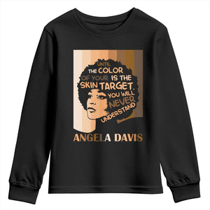 Angela Davis Inspirational Quote Youth Sweatshirt Black Pride Melanin - African Pride