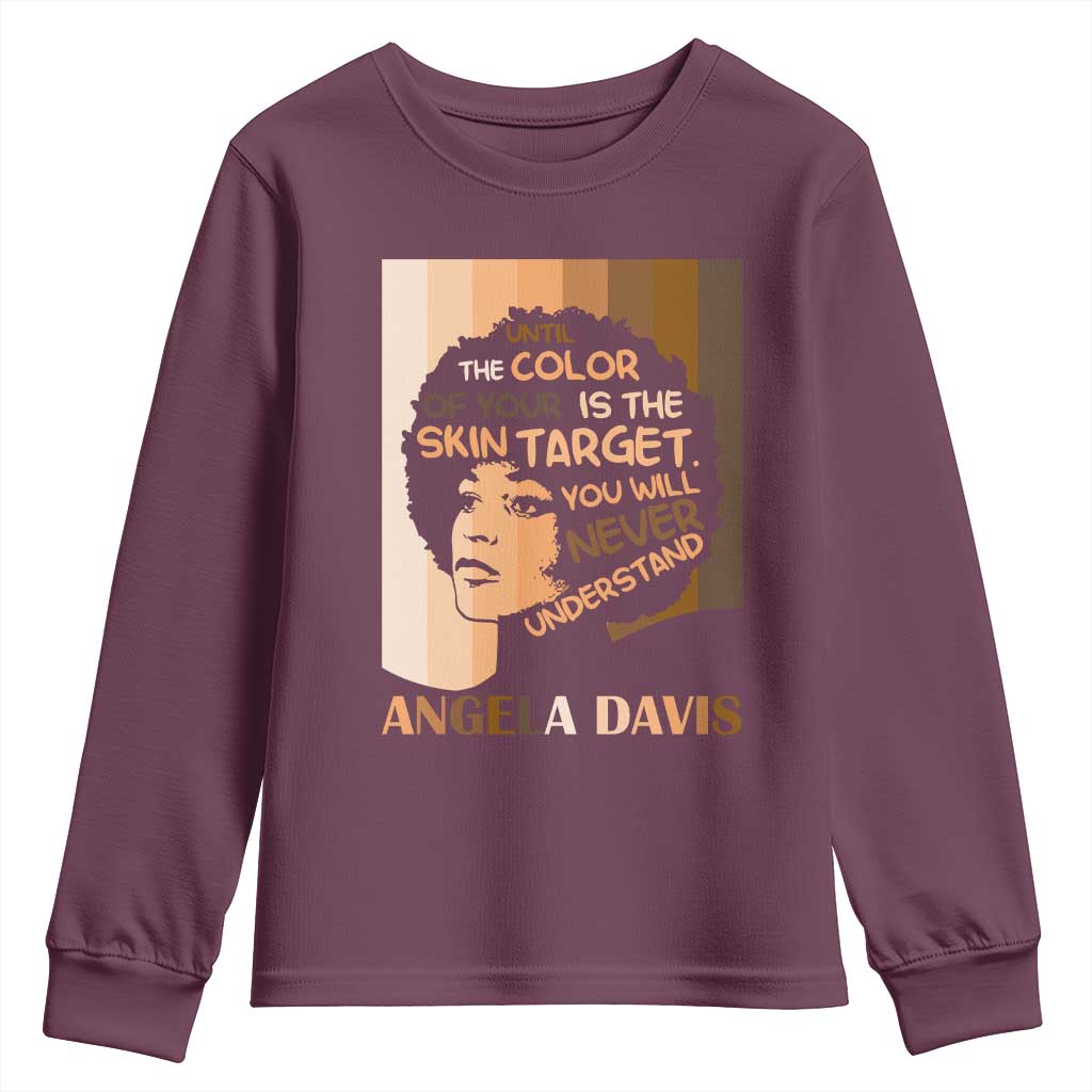 Angela Davis Inspirational Quote Youth Sweatshirt Black Pride Melanin - African Pride