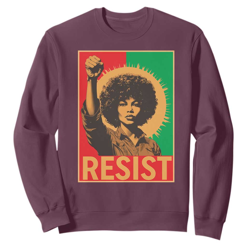 Angela Davis Sweatshirt Political Protest Resist Civil Rights Freedom - African Pride