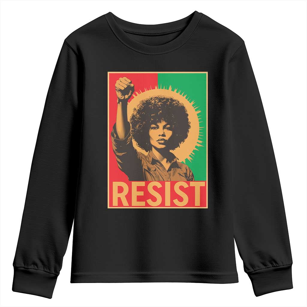 Angela Davis Youth Sweatshirt Political Protest Resist Civil Rights Freedom - African Pride