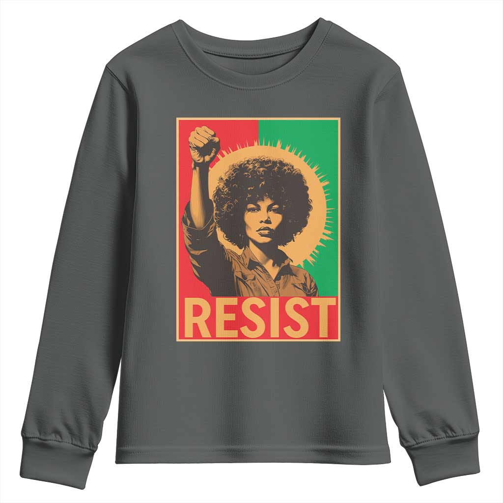 Angela Davis Youth Sweatshirt Political Protest Resist Civil Rights Freedom - African Pride
