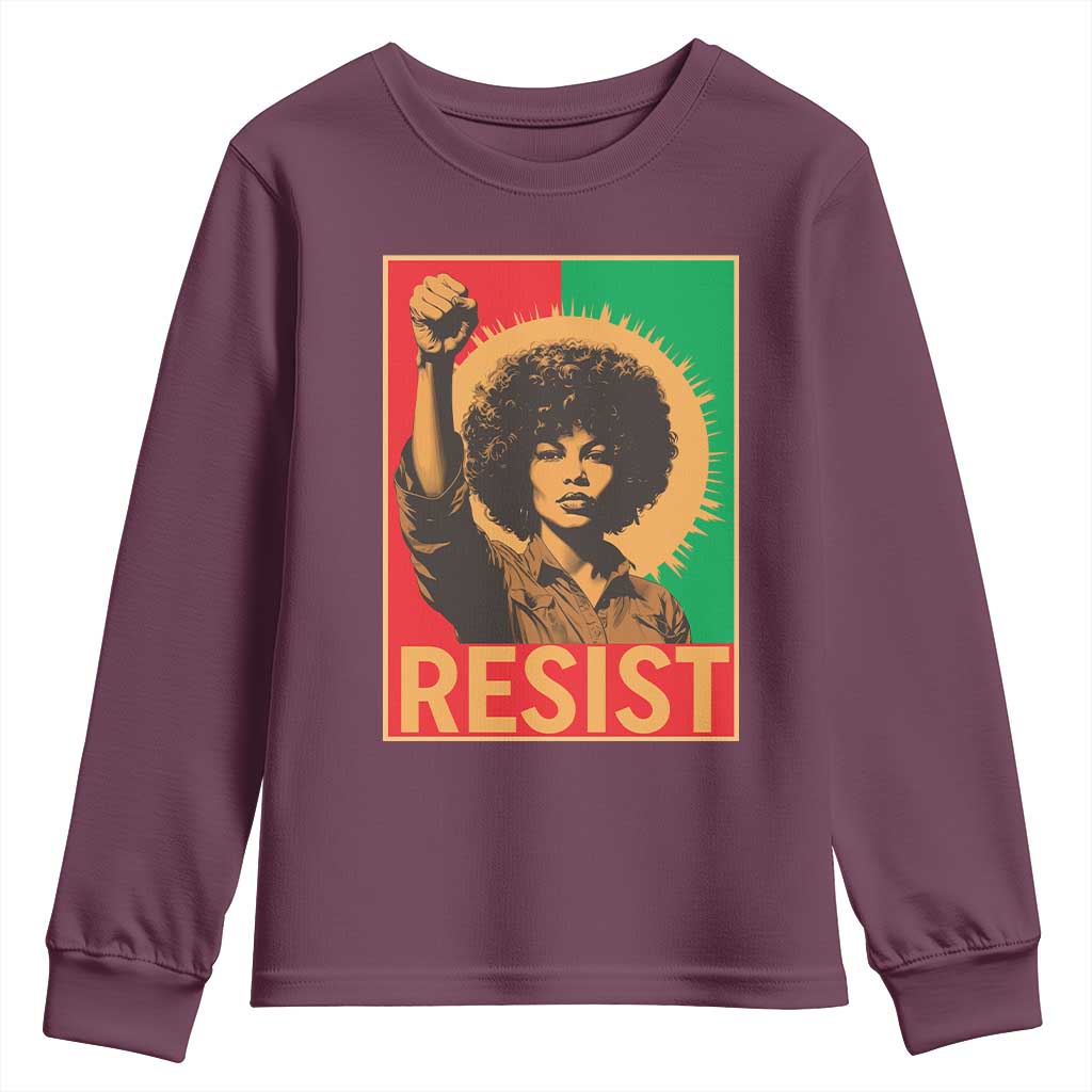 Angela Davis Youth Sweatshirt Political Protest Resist Civil Rights Freedom - African Pride