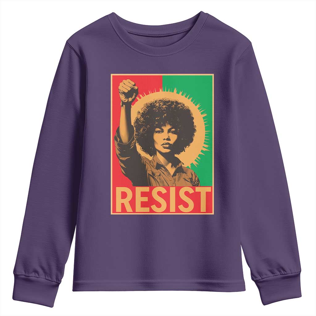 Angela Davis Youth Sweatshirt Political Protest Resist Civil Rights Freedom - African Pride