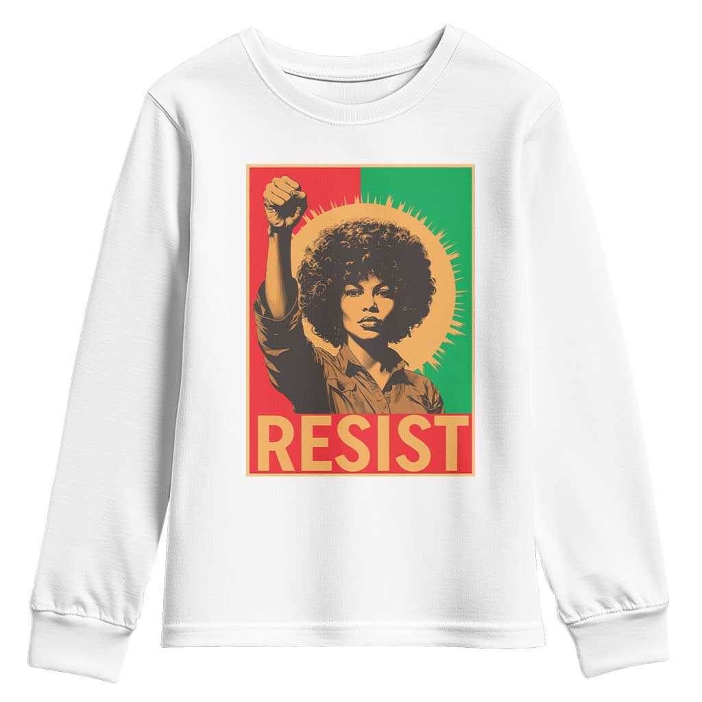 Angela Davis Youth Sweatshirt Political Protest Resist Civil Rights Freedom - African Pride