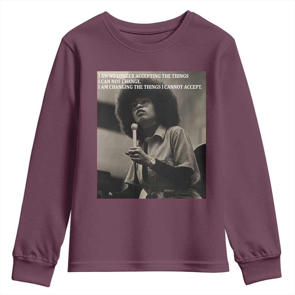 Angela Davis Inspirational Quote Youth Sweatshirt Black History Month - African Pride