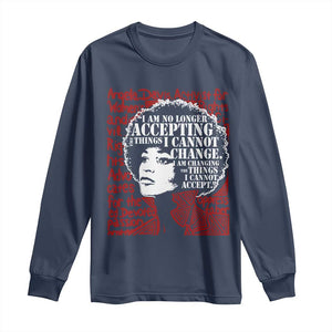 Angela Davis Inspirational Quote Long Sleeve Shirt Black History Month