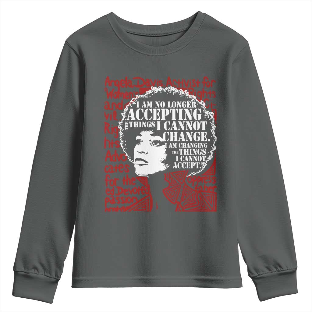 Angela Davis Inspirational Quote Youth Sweatshirt Black History Month