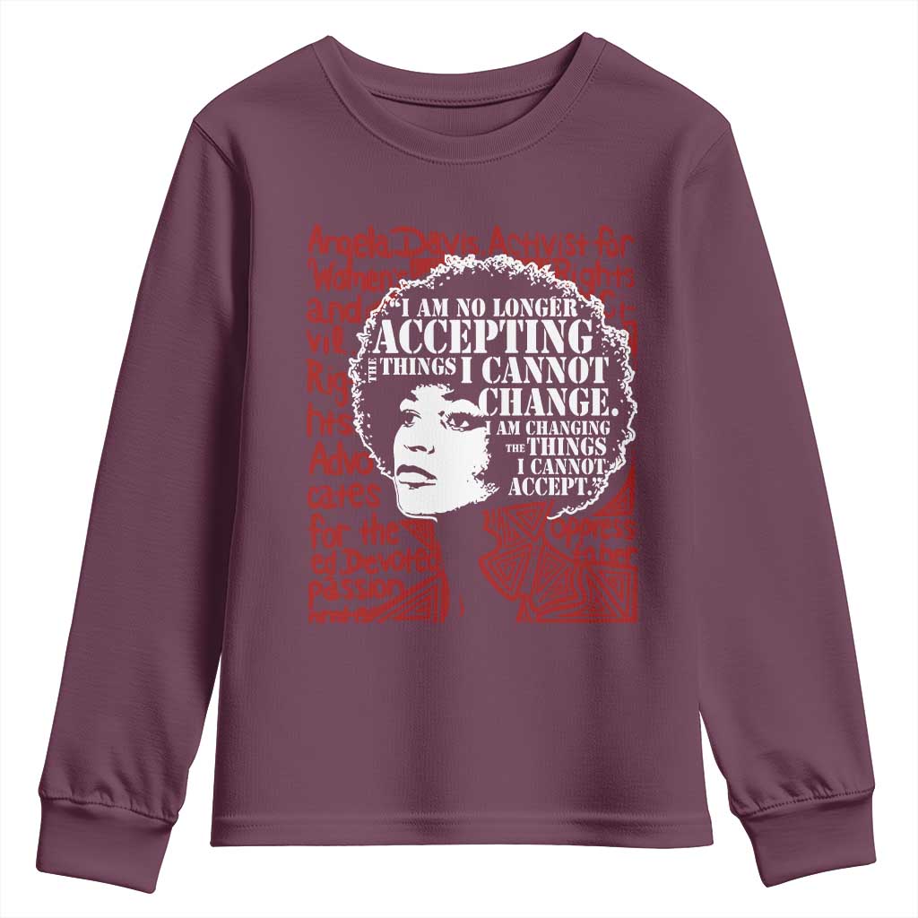 Angela Davis Inspirational Quote Youth Sweatshirt Black History Month