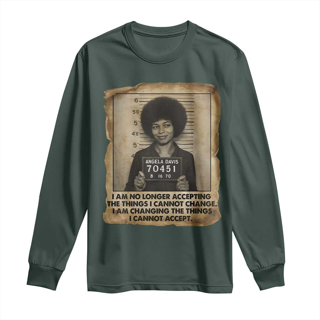 Angela Davis Inspirational Quote Long Sleeve Shirt Black History Melanin