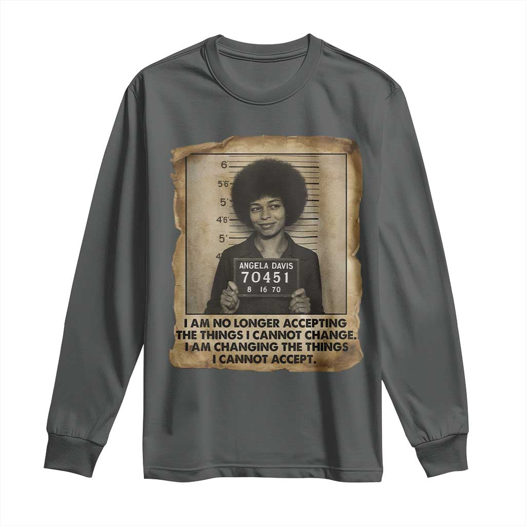 Angela Davis Inspirational Quote Long Sleeve Shirt Black History Melanin