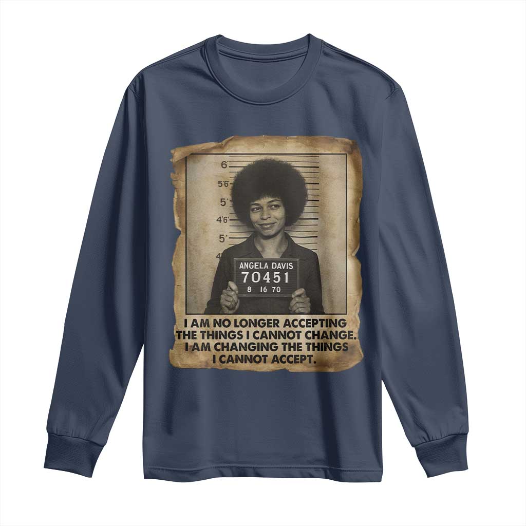Angela Davis Inspirational Quote Long Sleeve Shirt Black History Melanin