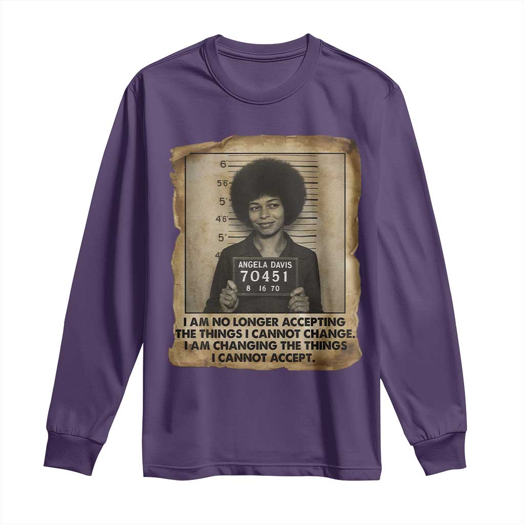 Angela Davis Inspirational Quote Long Sleeve Shirt Black History Melanin
