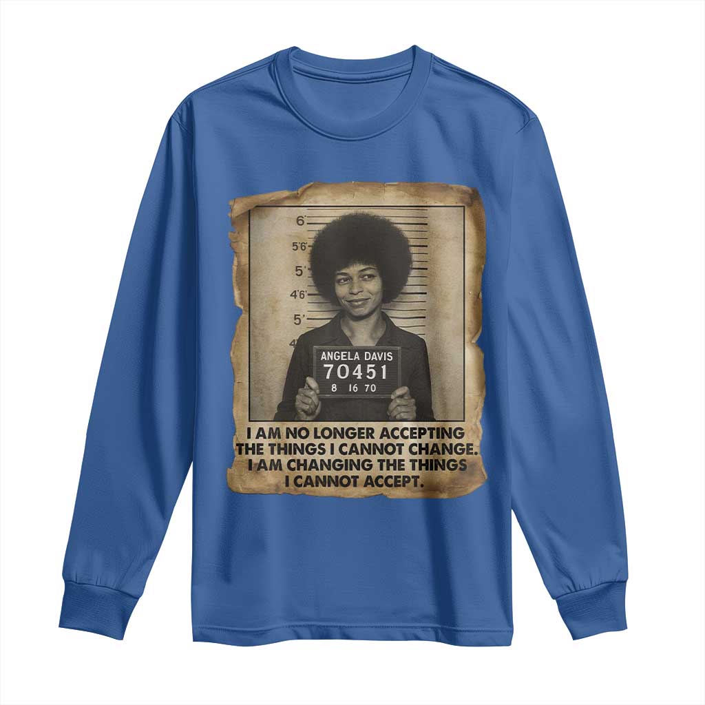 Angela Davis Inspirational Quote Long Sleeve Shirt Black History Melanin