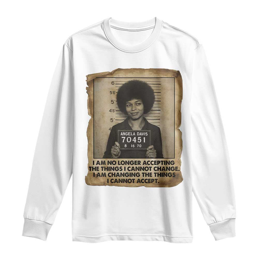 Angela Davis Inspirational Quote Long Sleeve Shirt Black History Melanin