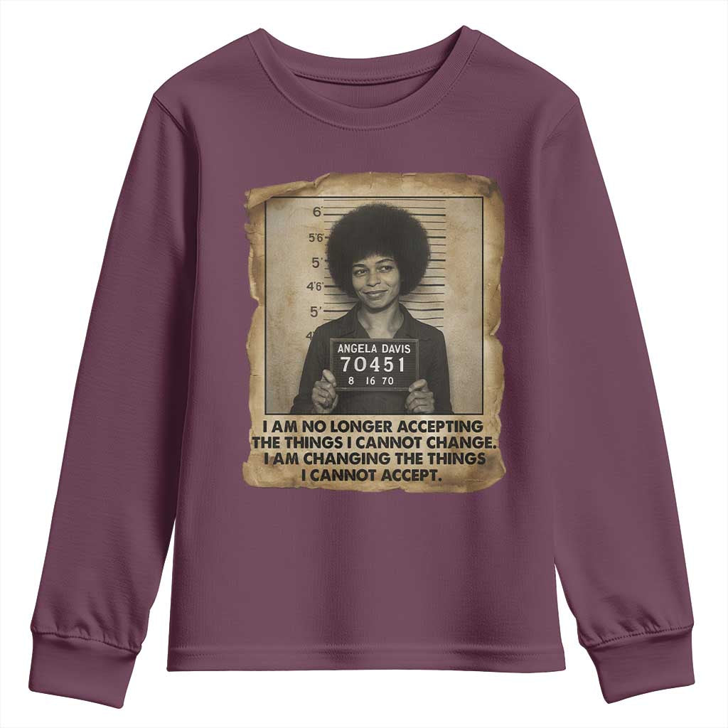 Angela Davis Inspirational Quote Youth Sweatshirt Black History Melanin
