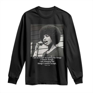 Angela Davis Inspirational Quote Long Sleeve Shirt Black History African Pride Power