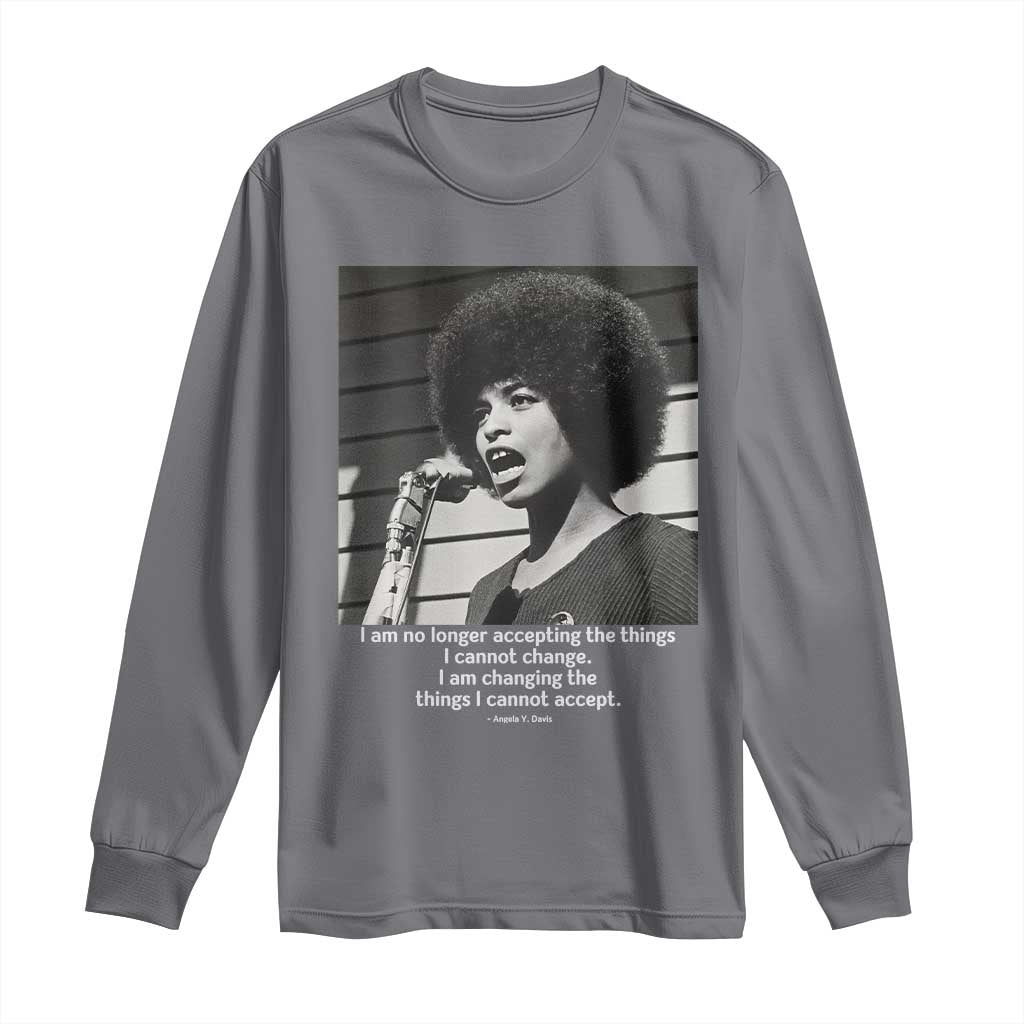 Angela Davis Inspirational Quote Long Sleeve Shirt Black History African Pride Power