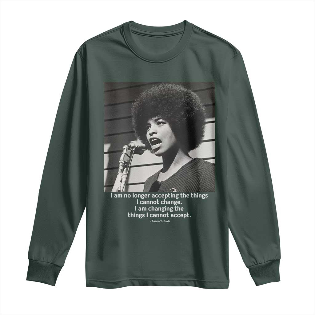 Angela Davis Inspirational Quote Long Sleeve Shirt Black History African Pride Power