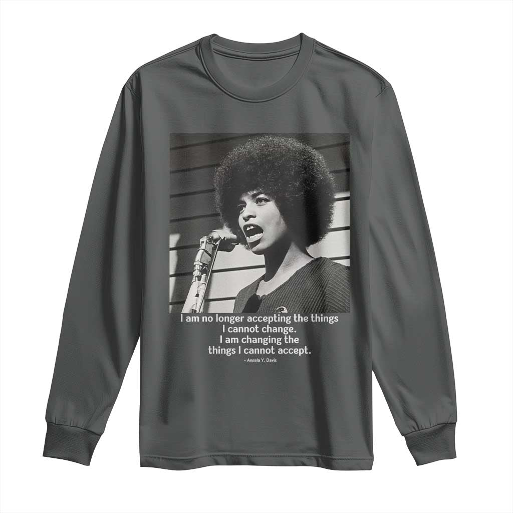 Angela Davis Inspirational Quote Long Sleeve Shirt Black History African Pride Power