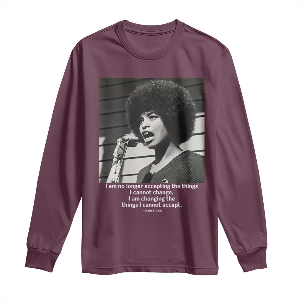 Angela Davis Inspirational Quote Long Sleeve Shirt Black History African Pride Power