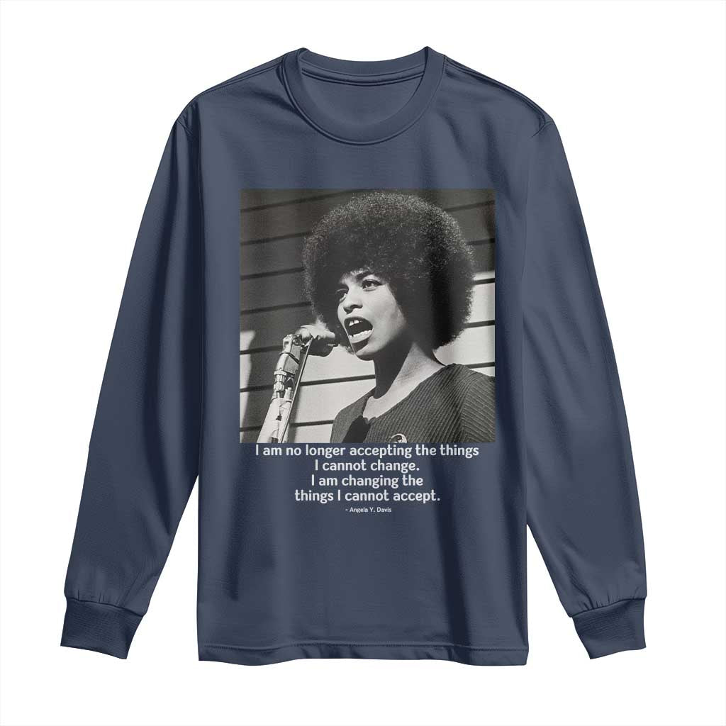 Angela Davis Inspirational Quote Long Sleeve Shirt Black History African Pride Power