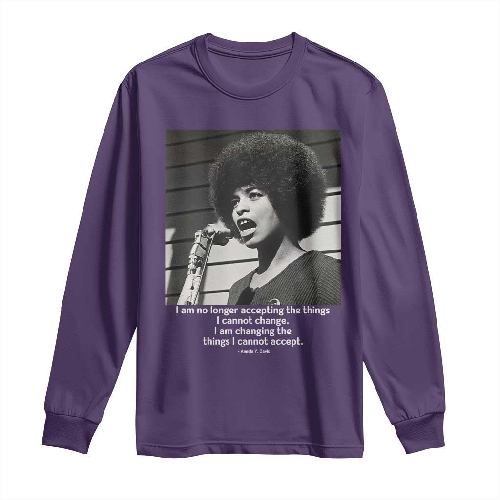 Angela Davis Inspirational Quote Long Sleeve Shirt Black History African Pride Power