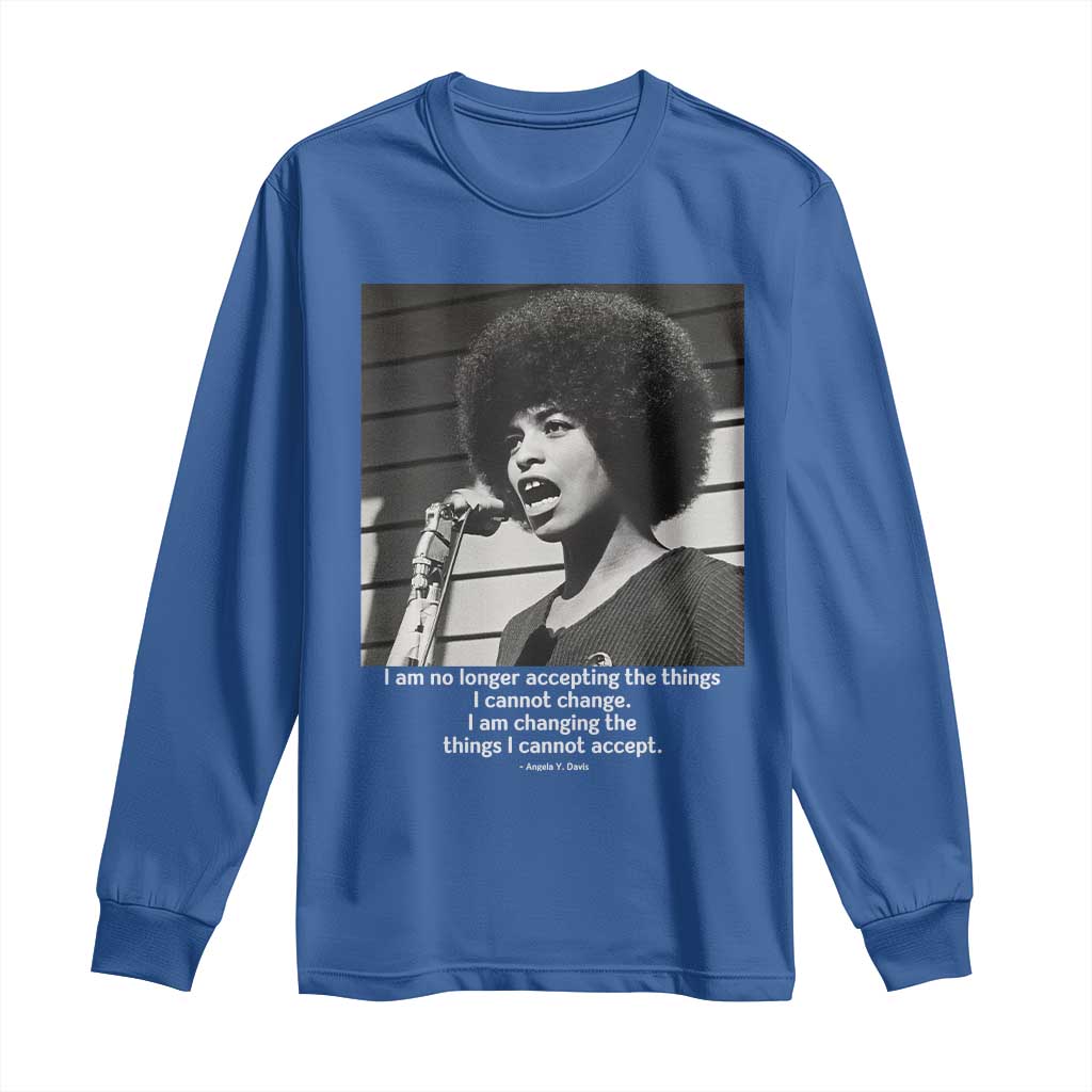 Angela Davis Inspirational Quote Long Sleeve Shirt Black History African Pride Power