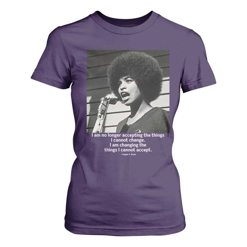 Angela Davis Inspirational Quote T Shirt For Women Black History African Pride Power