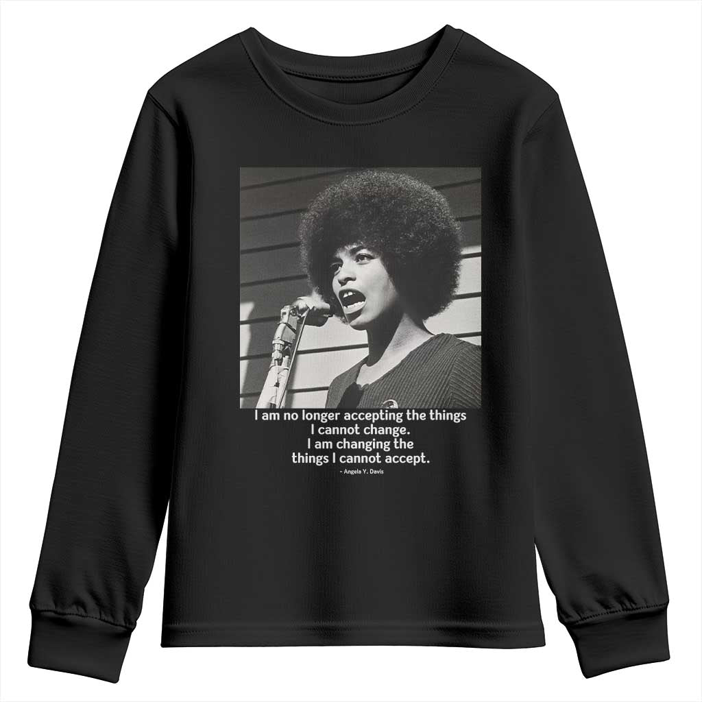 Angela Davis Inspirational Quote Youth Sweatshirt Black History African Pride Power
