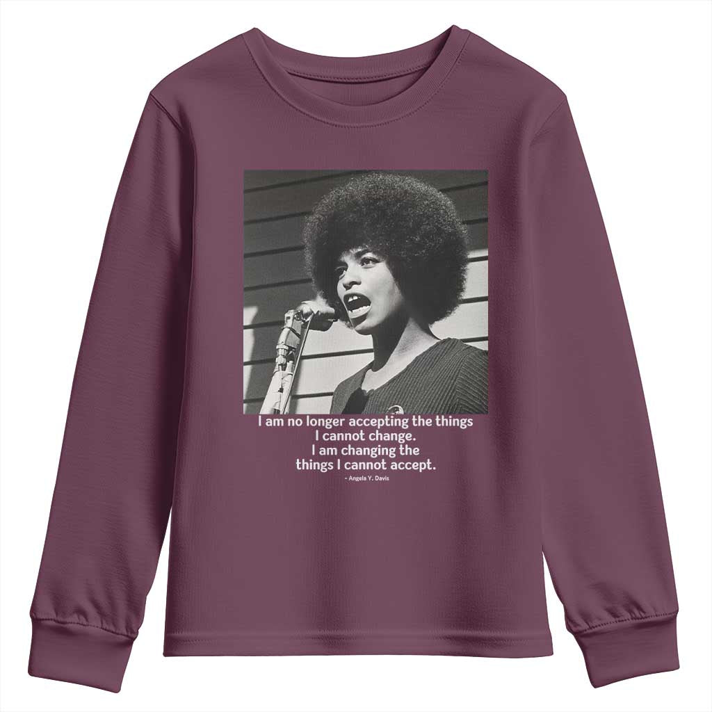 Angela Davis Inspirational Quote Youth Sweatshirt Black History African Pride Power