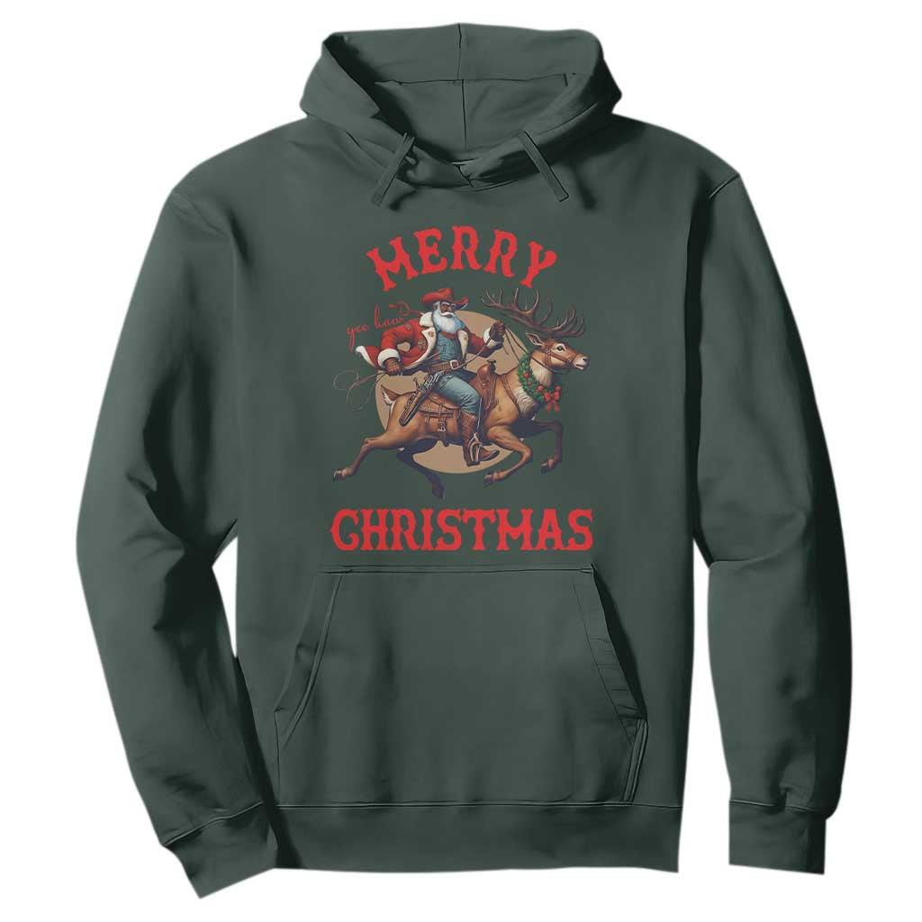 Black Santa Claus Hoodie African American Cowboy Christmas - African Pride