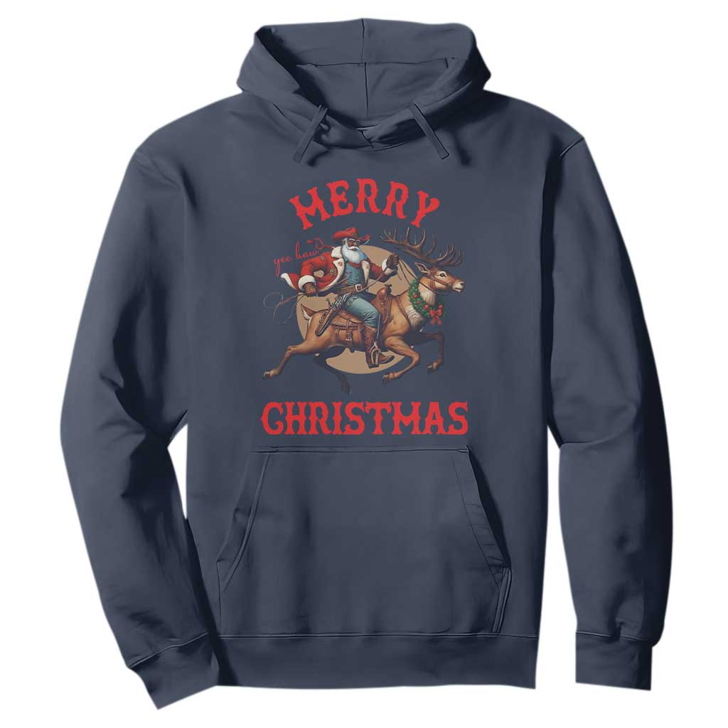 Black Santa Claus Hoodie African American Cowboy Christmas - African Pride