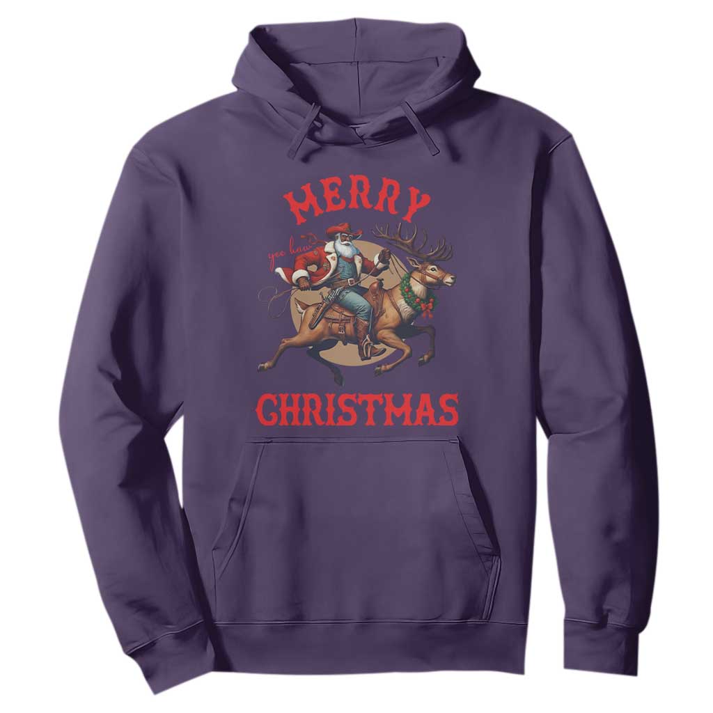 Black Santa Claus Hoodie African American Cowboy Christmas - African Pride