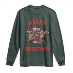 Black Santa Claus Long Sleeve Shirt African American Cowboy Christmas - African Pride