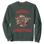 Black Santa Claus Sweatshirt African American Cowboy Christmas - African Pride