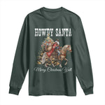 Black Santa Christmas Long Sleeve Shirt African American Western Cowboy - African Pride